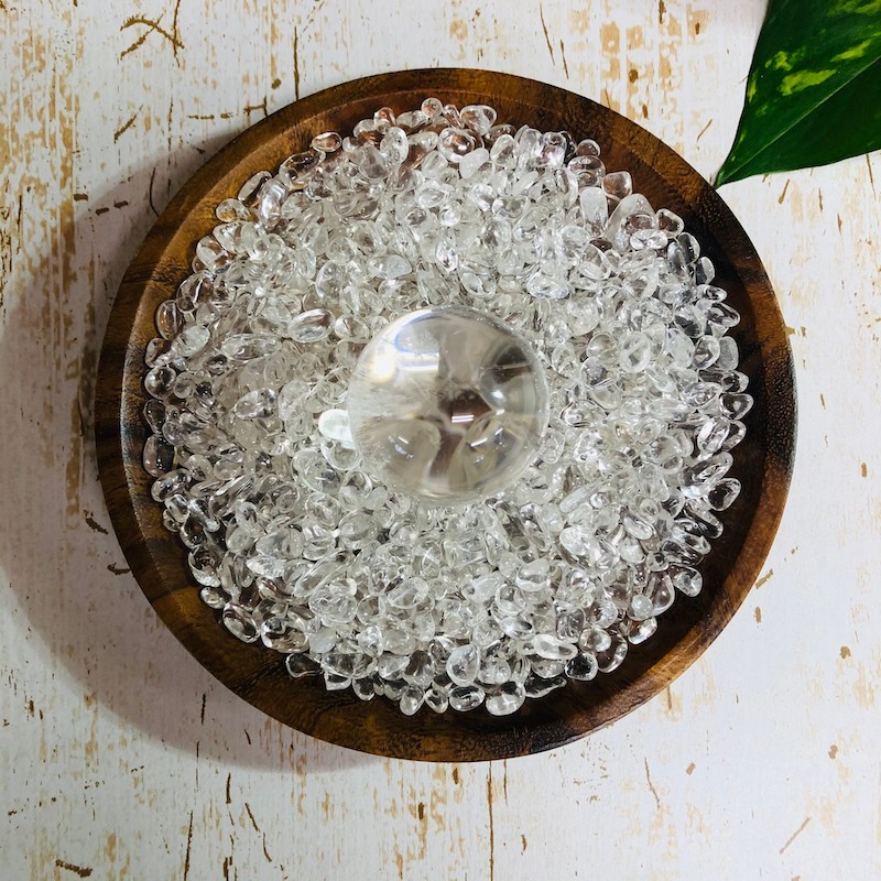 水晶玉 アカシア 丸皿 浄化プレートセット 3点セット